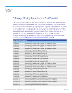 Offerings Moving from the IronPort Pricelist