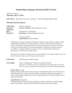 CCL 2016 Conference Program - California Baptist University