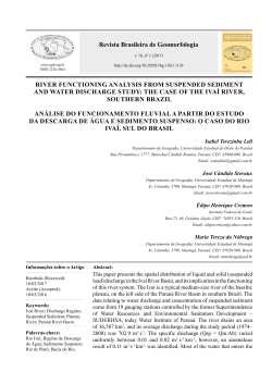 Revista Brasileira de Geomorfologia RIVER