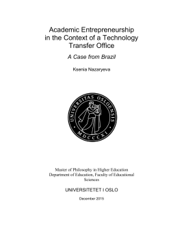 Academic Entrepreneurship in the Context of a Technology Transfer
