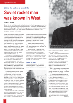 Soviet rocket man was known in West