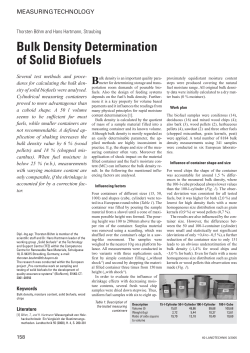 Bulk Density Determination of Solid Biofuels
