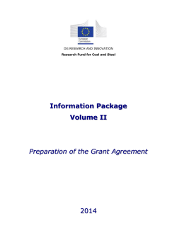 Information Package Volume II Preparation of the Grant Agreement