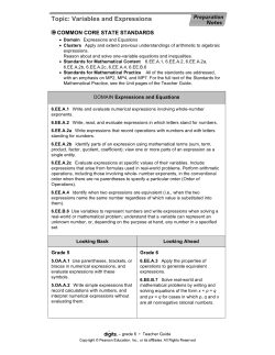Topic: Variables and Expressions