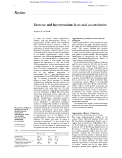 Reviews Exercise and hypertension: facts and uncertainties