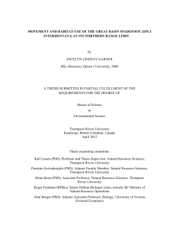 MOVEMENT AND HABITAT-USE OF THE GREAT BASIN