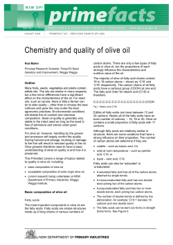 Chemistry And Quality Of Olive Oil