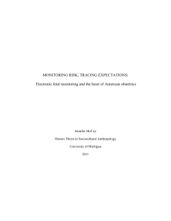 MONITORING RISK, TRACING EXPECTATIONS: Electronic fetal
