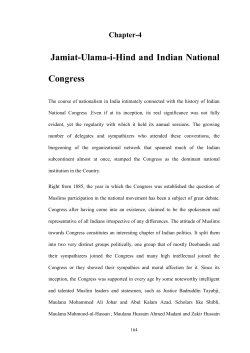 Jamiat-Ulama-i-Hind and Indian National Congress