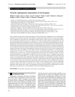 Towards a phylogenetic nomenclature of Tracheophyta