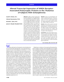 Altered Transcript Expression of NMDA Receptor