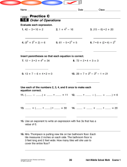 Order of Operations - Scarsdale Public Schools