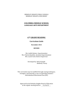 columbia middle school 6th grade reading