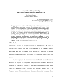 1 Analyzability and Compositionality: The effects of frequency of