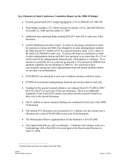 Summary of Joint Conference Committee Report