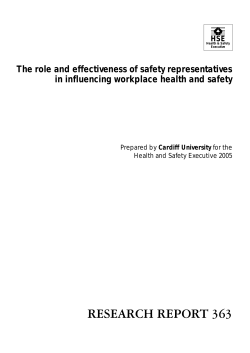 RR363 - The role and effectiveness of safety representatives