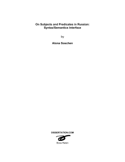 On Subjects and Predicates in Russian: Syntax