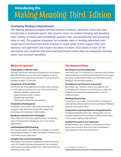 Making Meaning&reg; Third Edition - Center for the Collaborative