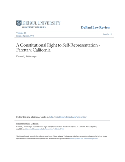 A Constitutional Right to Self-Representation