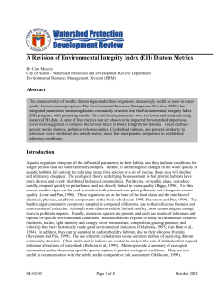 Periphyton Analysis Short Report