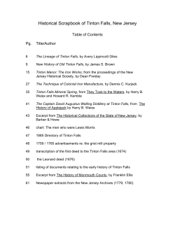 Historical Scrapbook - Borough of Tinton Falls