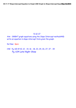 05-11-17 Slope-Intercept Equation to Graph AND