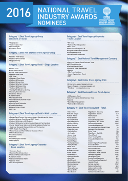 2016 Nominees - Australian Federation of Travel Agents