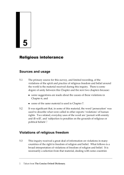 Chapter 5: Religious intolerance