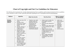 Quick-Reference Chart of Copyright and Fair Use Guidelines for