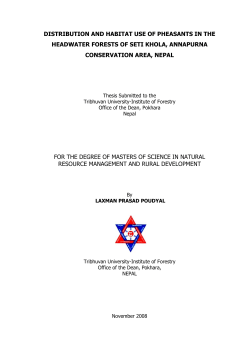 distribution and habitat use of pheasants