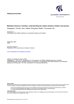 Mediated Intimacy in Families - VBN