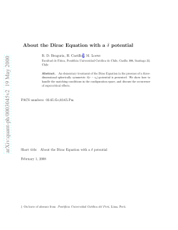 About the Dirac Equation with a $\ delta $ potential