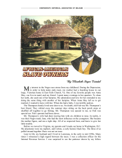African-American slave owners - confederate historical association