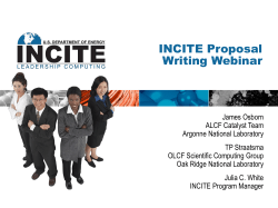 INCITE Proposal Writing Webinar