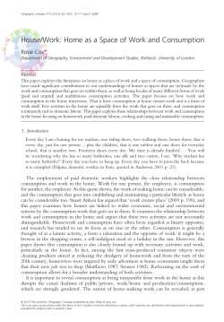House/Work: Home as a Space of Work and Consumption