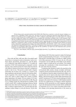 Structural Transition in SrZnO Laser Pulse Deposited Alloy