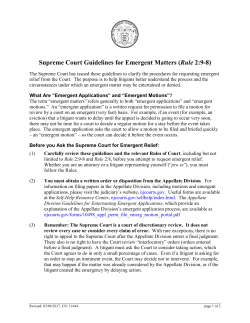 Supreme Court Guidelines for Emergent Matters