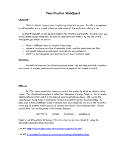 Classification Webquest