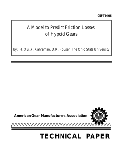 A Model to Predict Friction Losses of Hypoid Gears