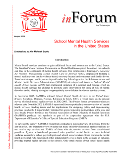 School Mental Health Services in the United States