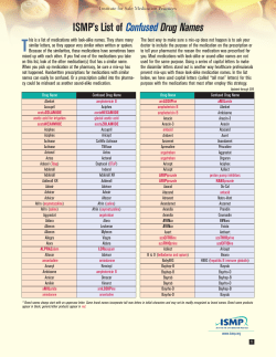 ISMP`s List of Confused Drug Names