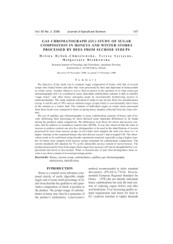 gas chromatograph (gc) study of sugar composition in honeys and