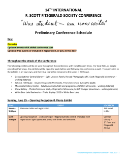 Academic Program Schedule - 14th International F. Scott Fitzgerald