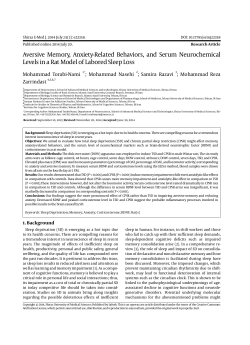 Aversive Memory, Anxiety-Related Behaviors, and Serum