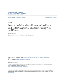 Beyond the Wine Menu: Understanding Flavor and Taste Perception