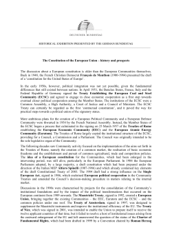 The Constitution of the European Union &ndash; history and prospects The