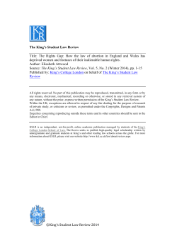 The King`s Student Law Review Title: The Rights Gap: How the law
