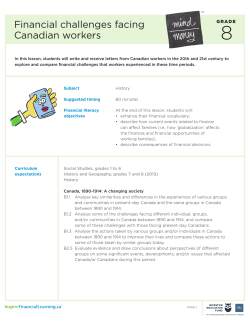 Financial challenges facing Canadian workers, Grade 8