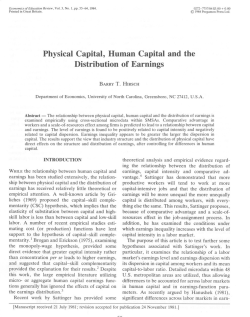 Physical Capital, Human Capital and the Distribution of