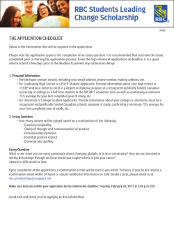THE APPLICATION CHECKLIST